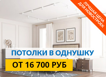 Натяжные потолки в 1-комнатную квартиру
